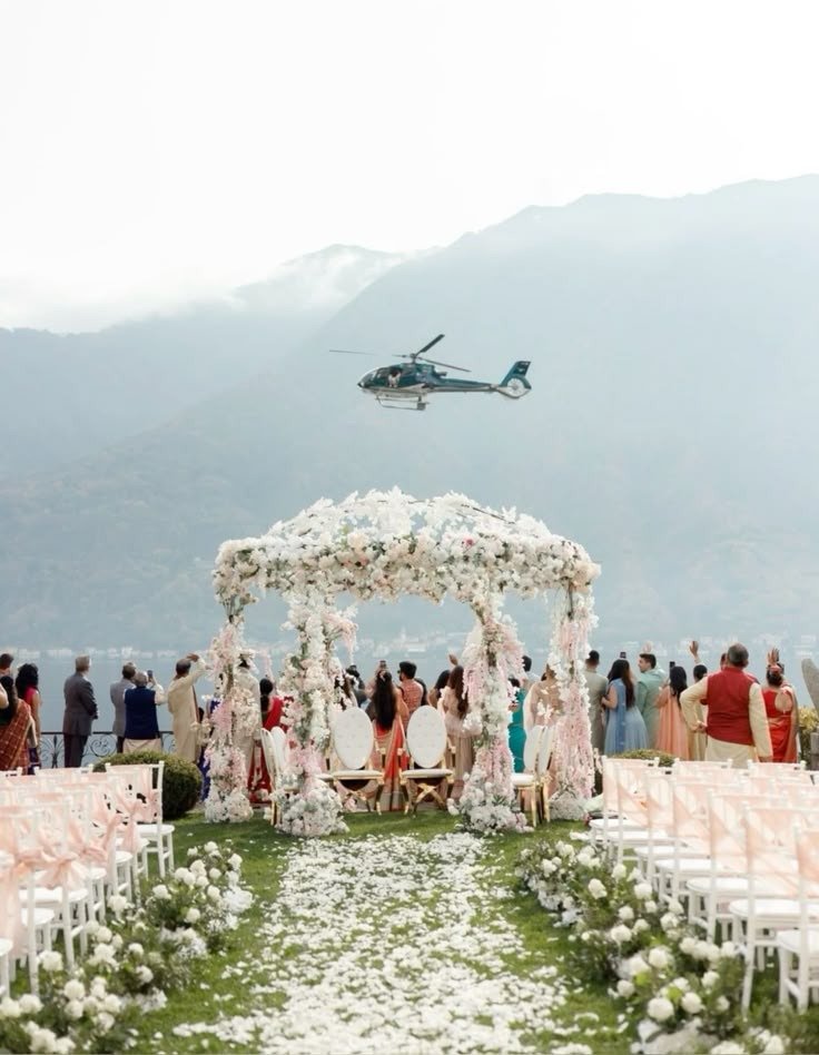 Luxury Helicopter Arrival Mandap