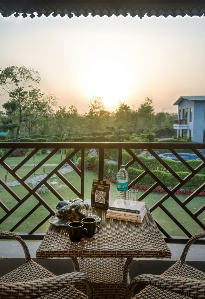 Sunset Balcony Deck with Garden View