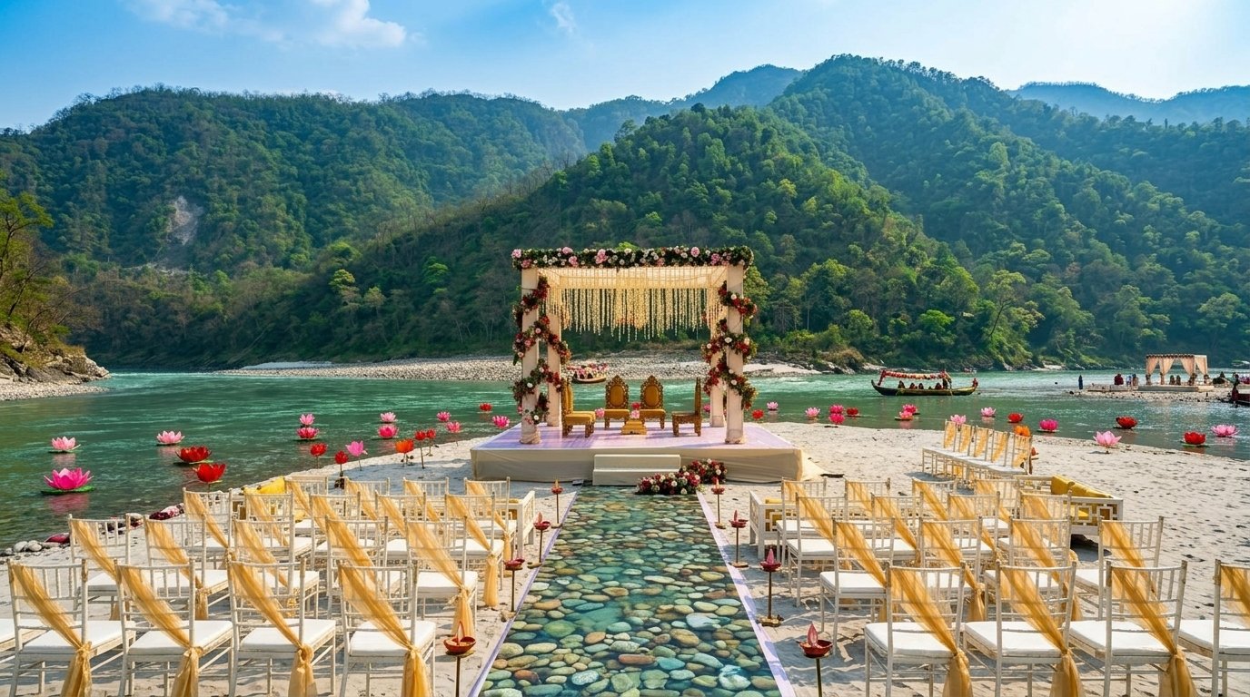 Real Indian Hindu Destination Wedding Mandap 4K Uttarakhand